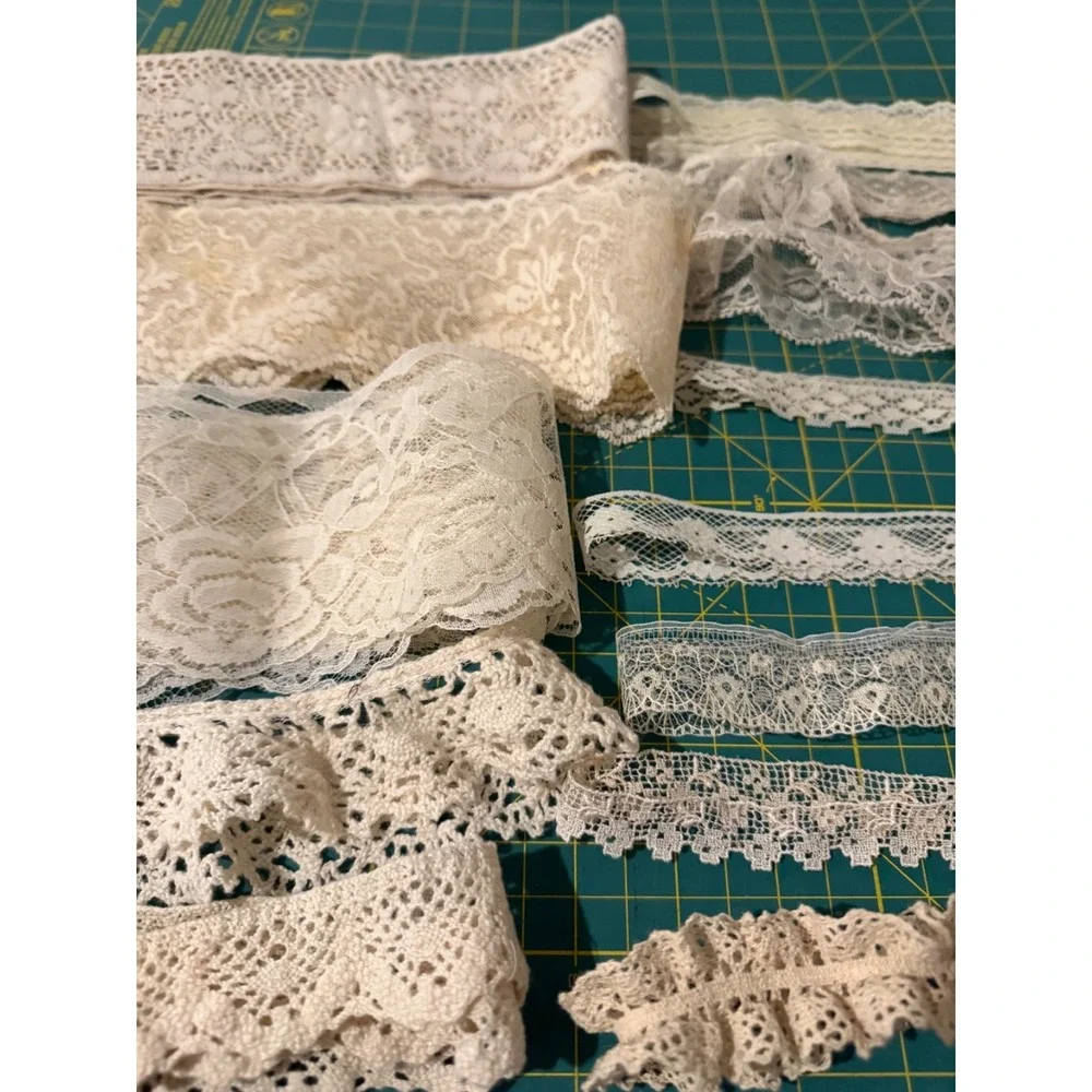 Lace trim Ivory / Cream lot of 20 yards vintage & modern DIY Slow Sew Journal